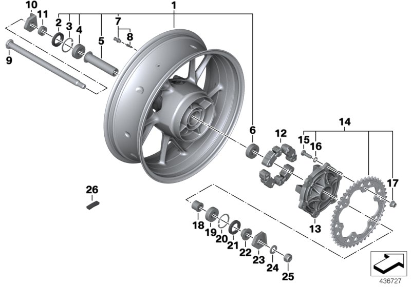 Cast rim, rear