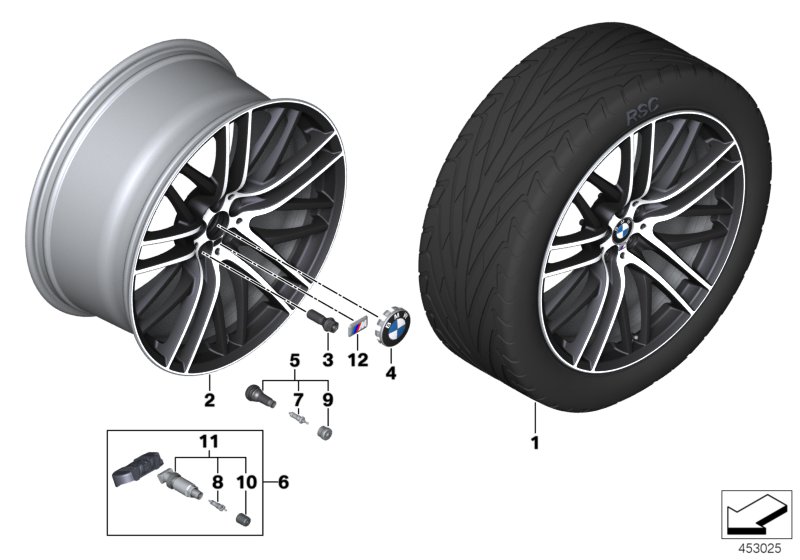 BMW lt-all.whl.M dbl.spoke 650M - 21" OA