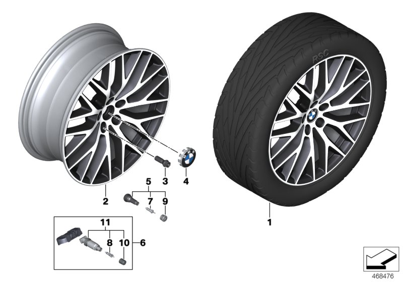 BMW lt-all.whl.cross-spoke 636 - 20" OA