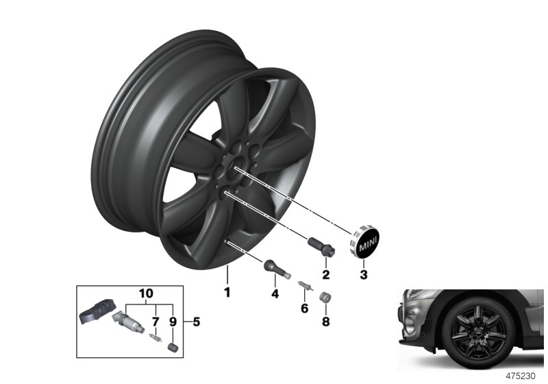 MINI LA wheel Bridge Spoke 528 - 17"