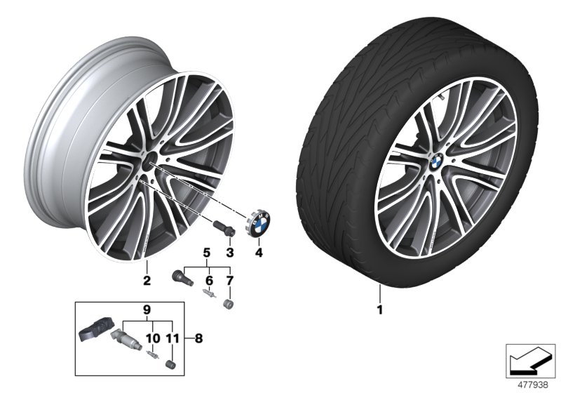 BMW LA wheel V-spoke 759i - 20"