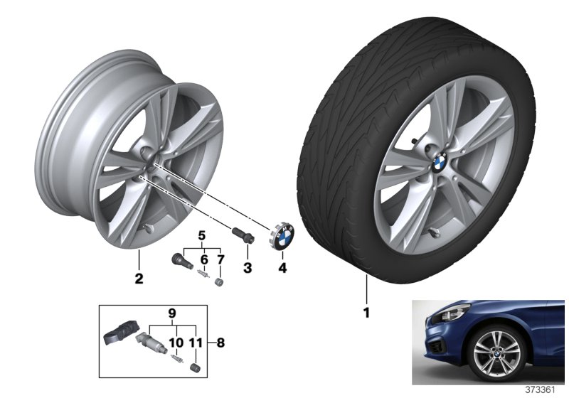 BMW LA wheel, double spoke 385 - 17''