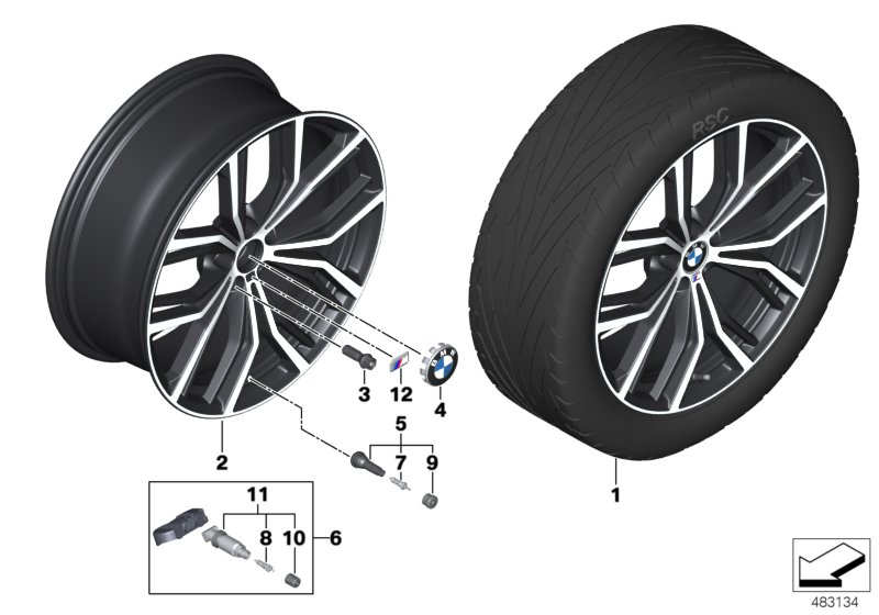 BMW lt-alloy wheel Y-spoke 701M - 21" OA
