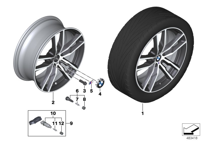 BMW light-alloy wheel dbl spk 698M - 19"