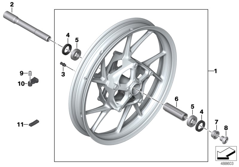 Cast rim, front