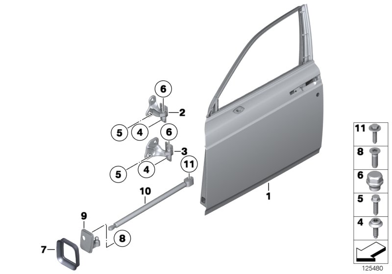 Front door-hinge/door brake