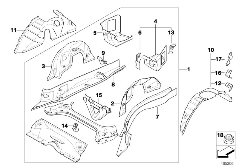 Floor parts rear exterior