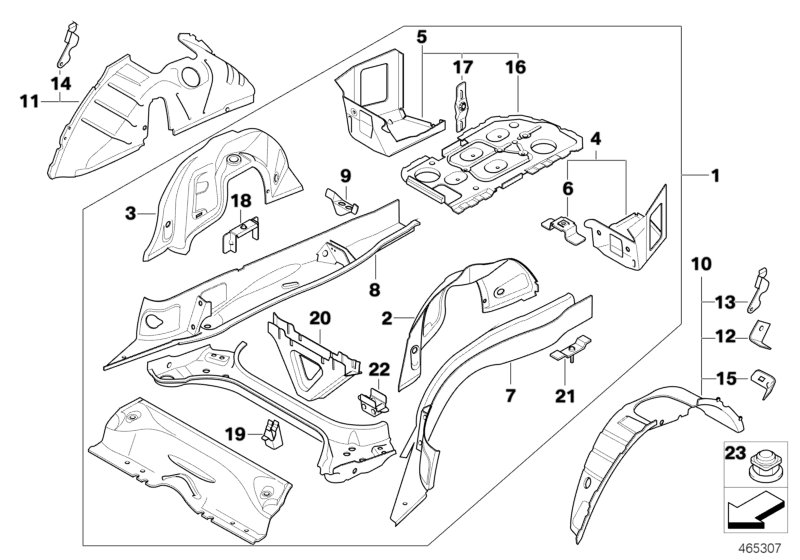 Floor parts rear exterior