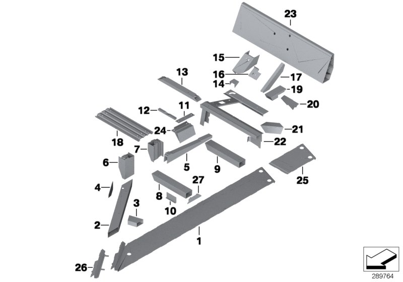 Rear floor parts