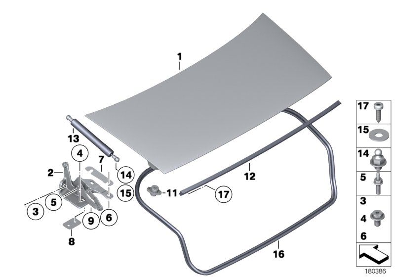 Trunk lid, top