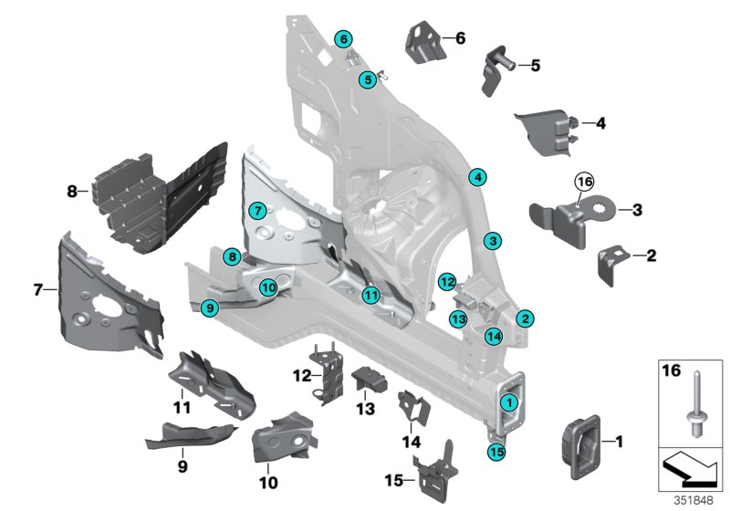 Front body bracket left