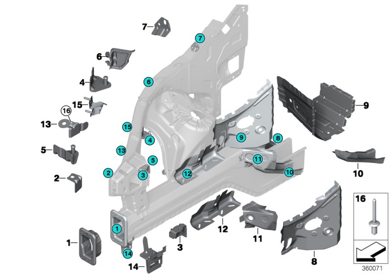 Front body bracket right