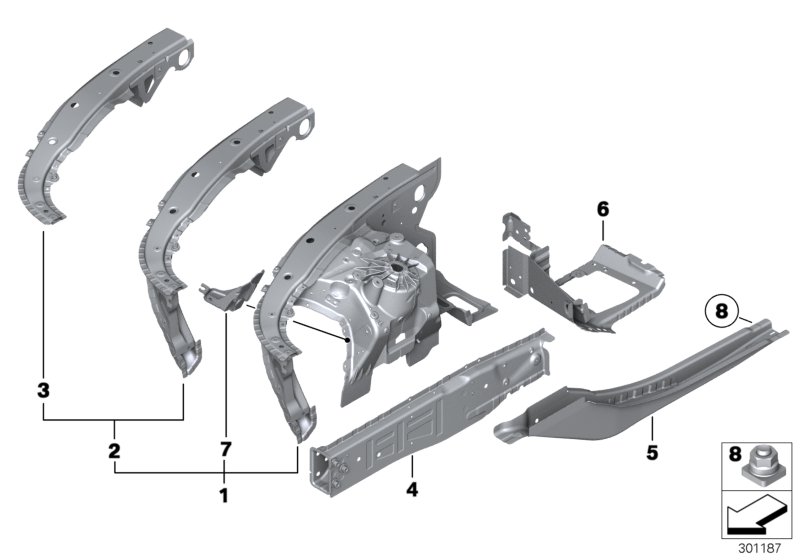 Wheelhouse/engine support