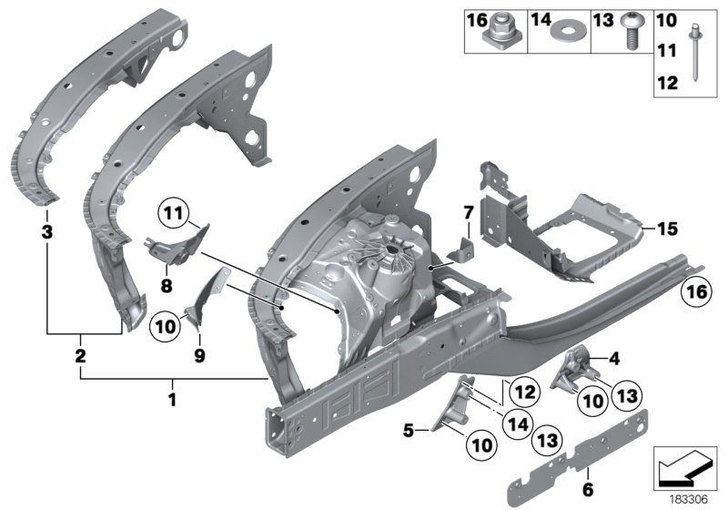 Wheelhouse/engine support