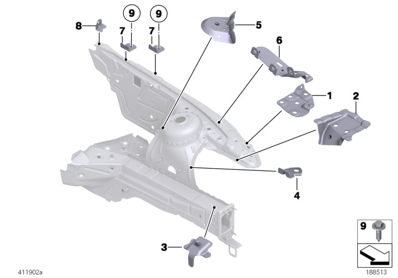 Front body bracket left
