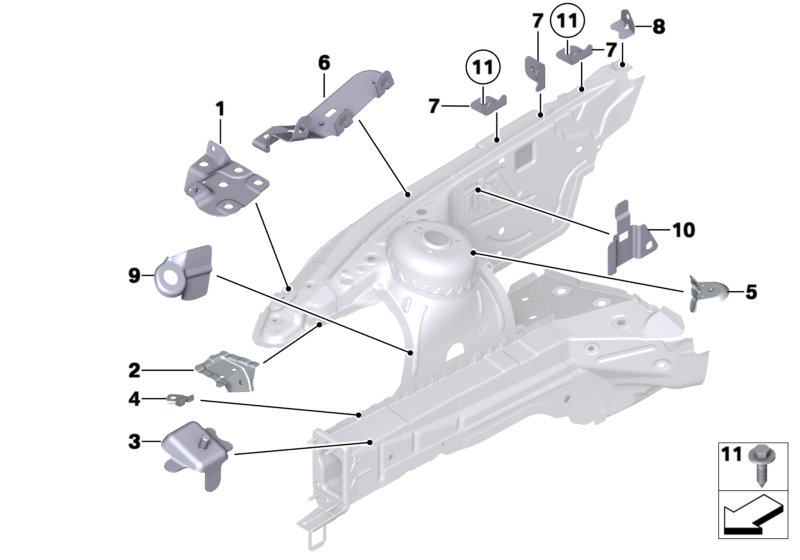 Front body bracket right