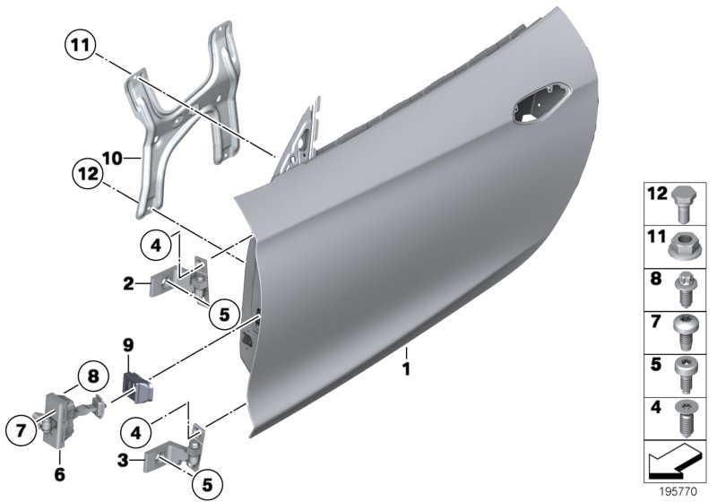 Front door-hinge/door brake