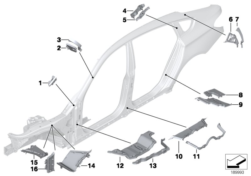 Cavity shielding, side frame
