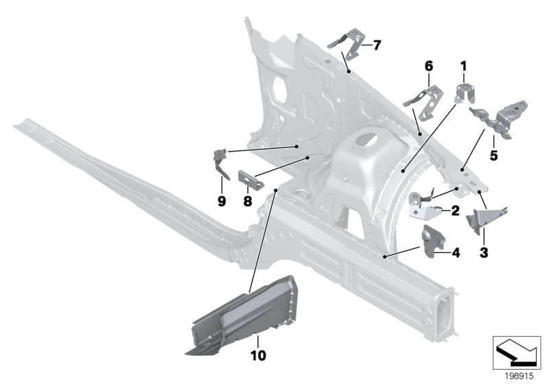 Front body bracket left
