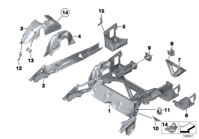 Floor parts rear exterior