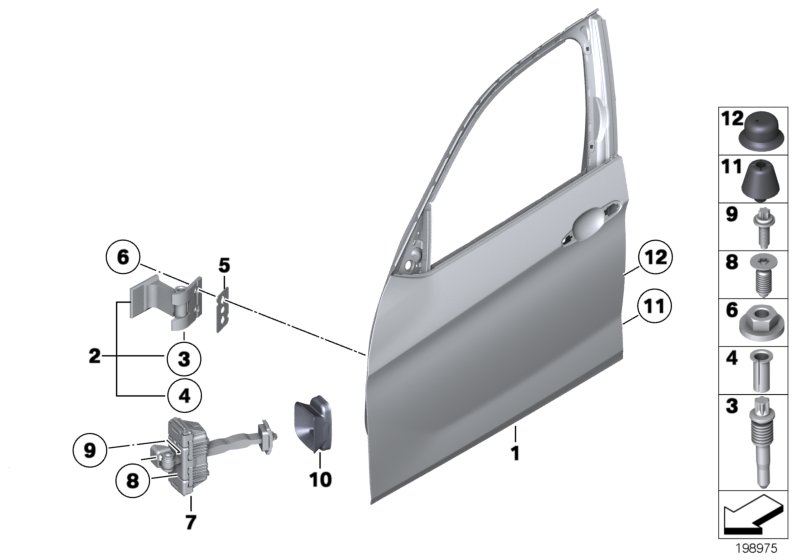 Front door-hinge/door brake
