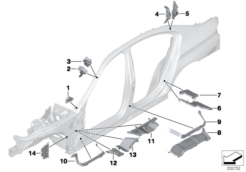 Cavity shielding, side frame