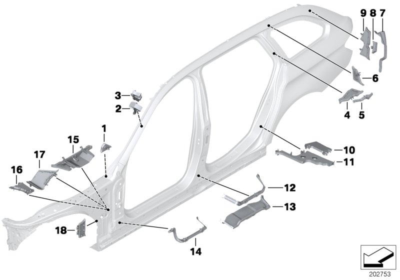 Cavity shielding, side frame