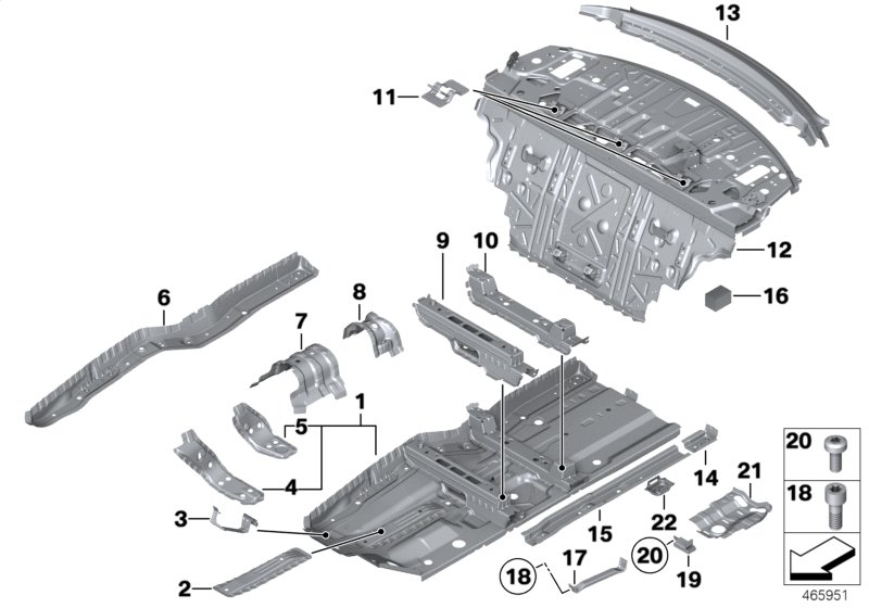 Partition trunk/Floor parts