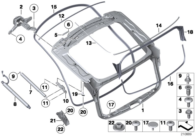 Trunk lid, top
