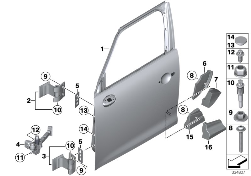 Front door-hinge/door brake