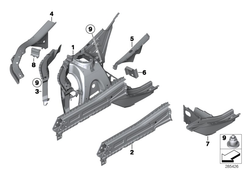 Wheelhouse/engine support