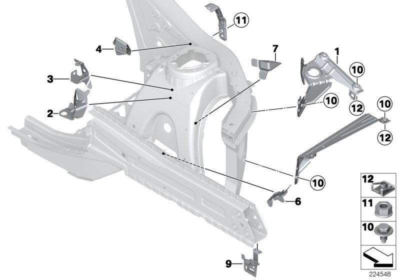 Front body bracket left