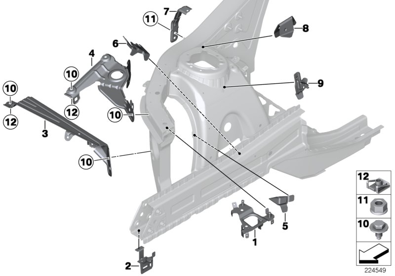 Front body bracket right