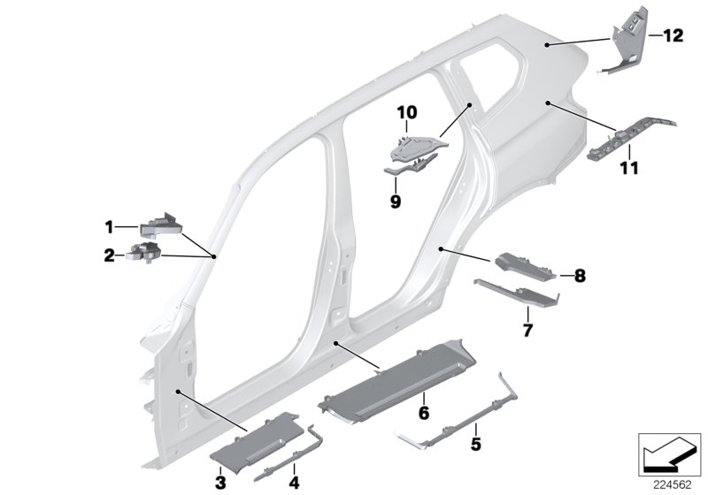 Cavity shielding, side frame