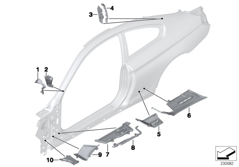Cavity shielding, side frame