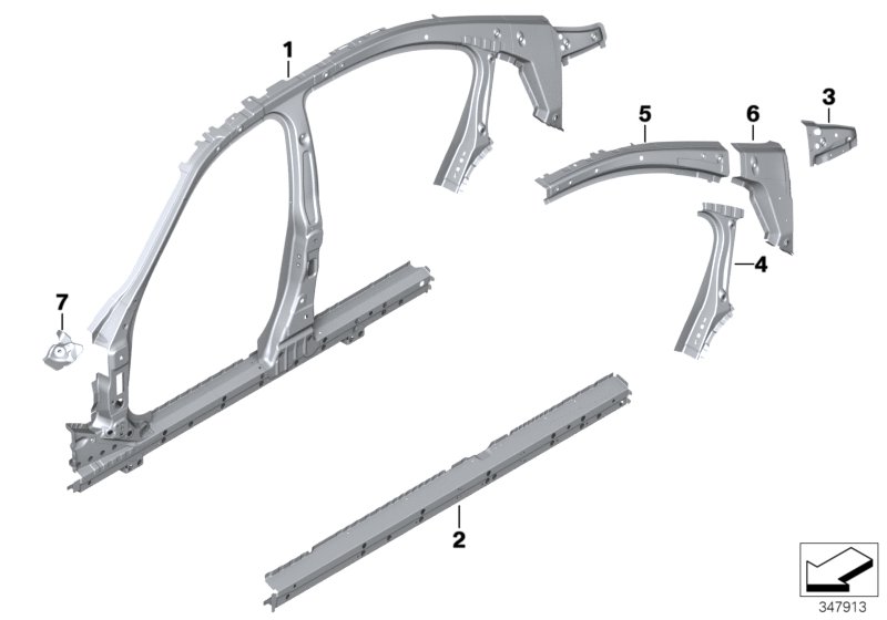 Side frame, middle