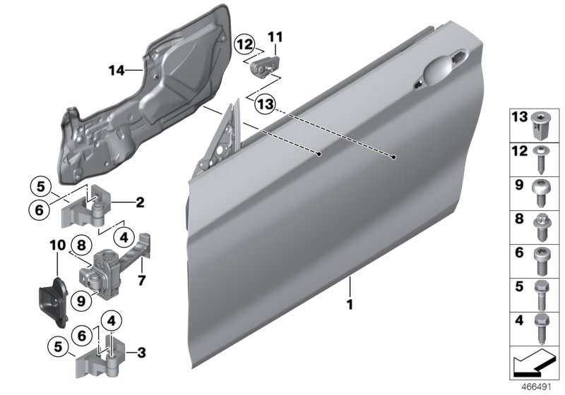Front door-hinge/door brake