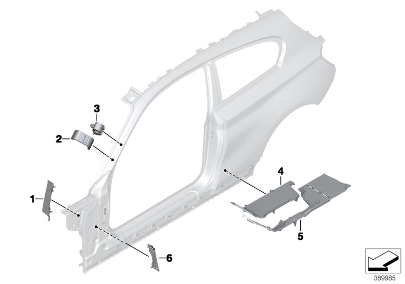 Cavity shielding, side frame