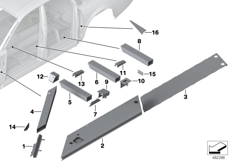 Rear floor parts