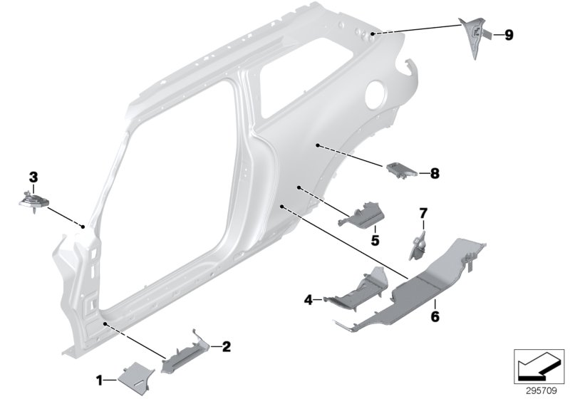 Cavity shielding, side frame