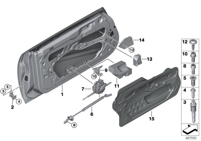 Front door-hinge/door brake