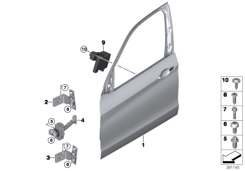 Front door-hinge/door brake