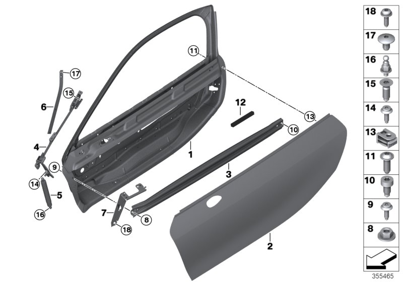 Front door-hinge/door brake