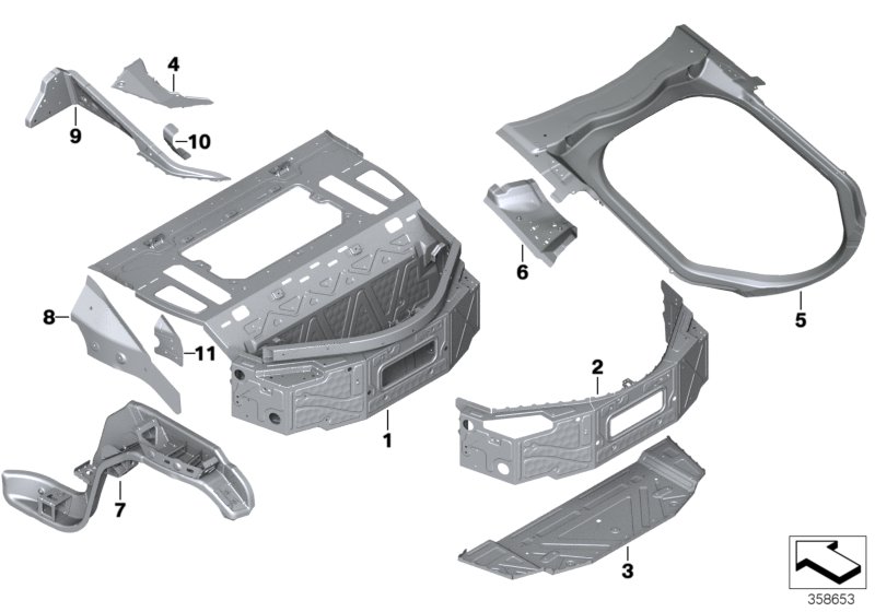 Mounting parts for trunk floor panel