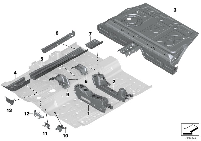 Partition trunk/Floor parts