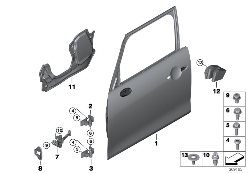 Front door-hinge/door brake