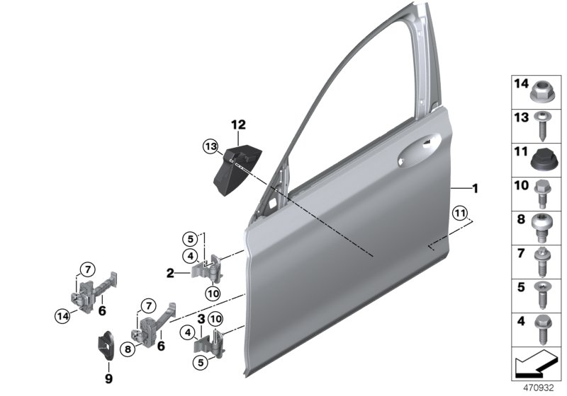 Front door-hinge/door brake