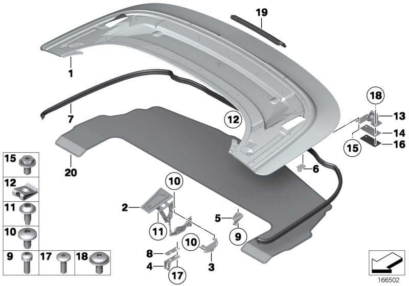 Folding top compartment lid