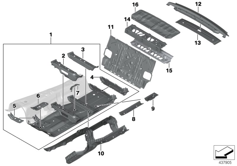 Partition trunk/Floor parts