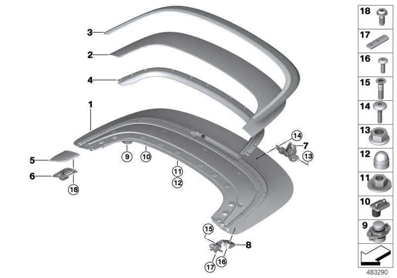 Folding top compartment lid